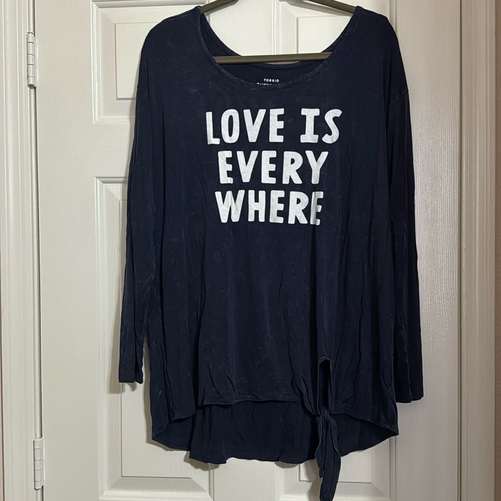 Torrid Navy ‘Love’ Long Sleeve Shirt